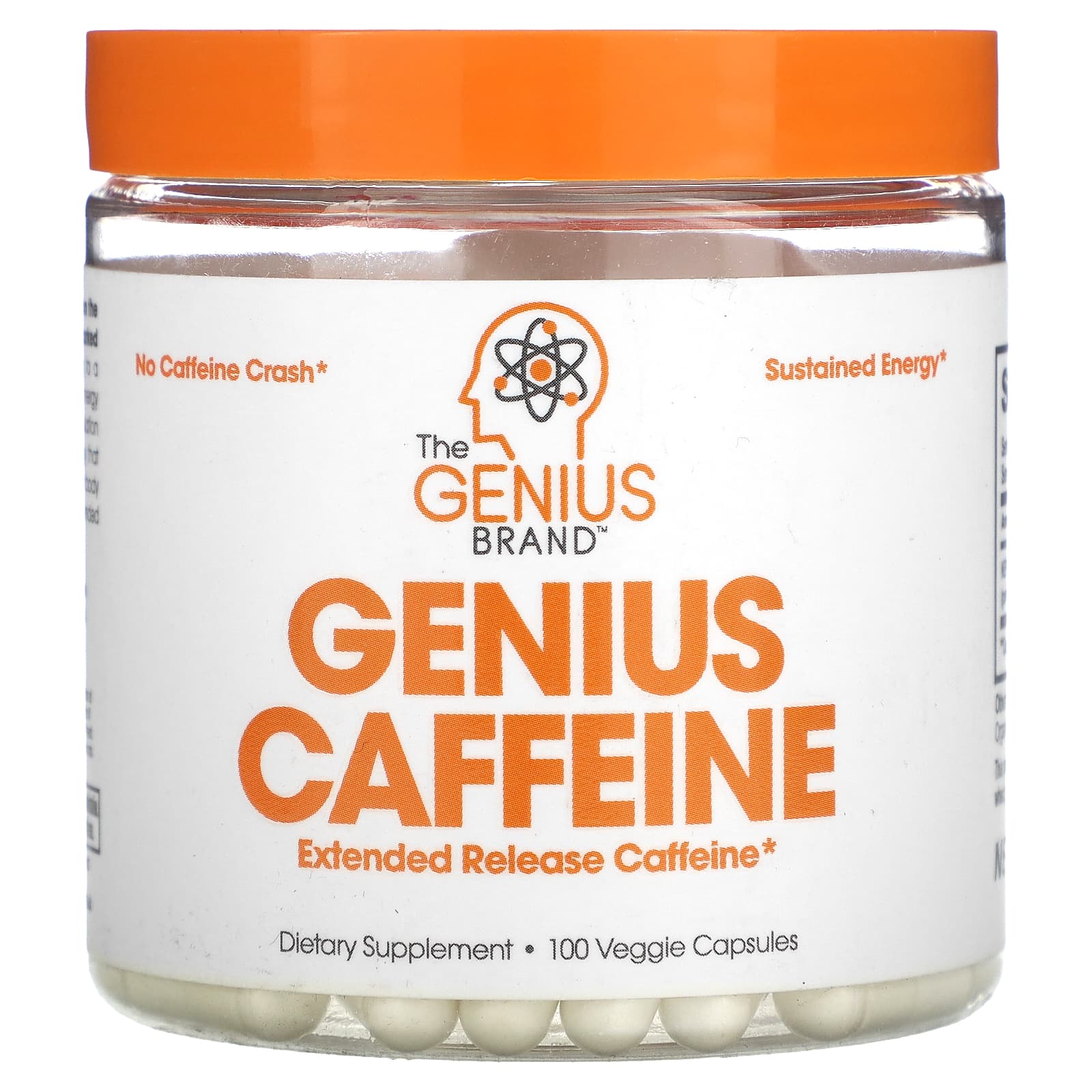 The Genius Brand-Genius Caffeine-100 Veggie Capsules