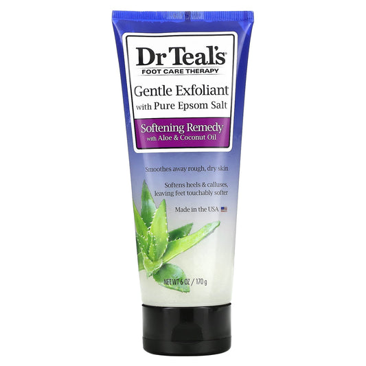 Dr. Teal's-Foot Care Therapy-Gentle Exfoliant with Pure Epsom Salt-6 oz (170 g)