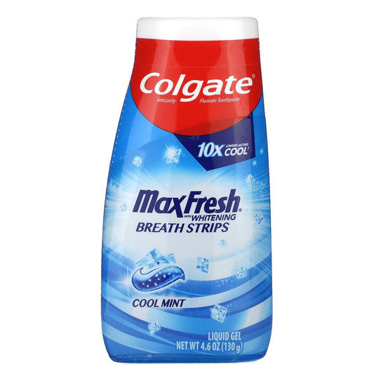 Colgate-MaxFresh with Whitening Breath Strips-Liquid Gel-Cool Mint-4.6 oz (130 g)