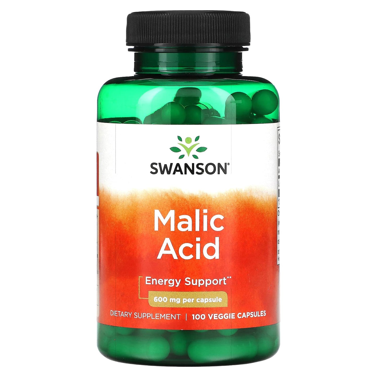 Swanson-Malic Acid-600 mg-100 Veggie Capsules