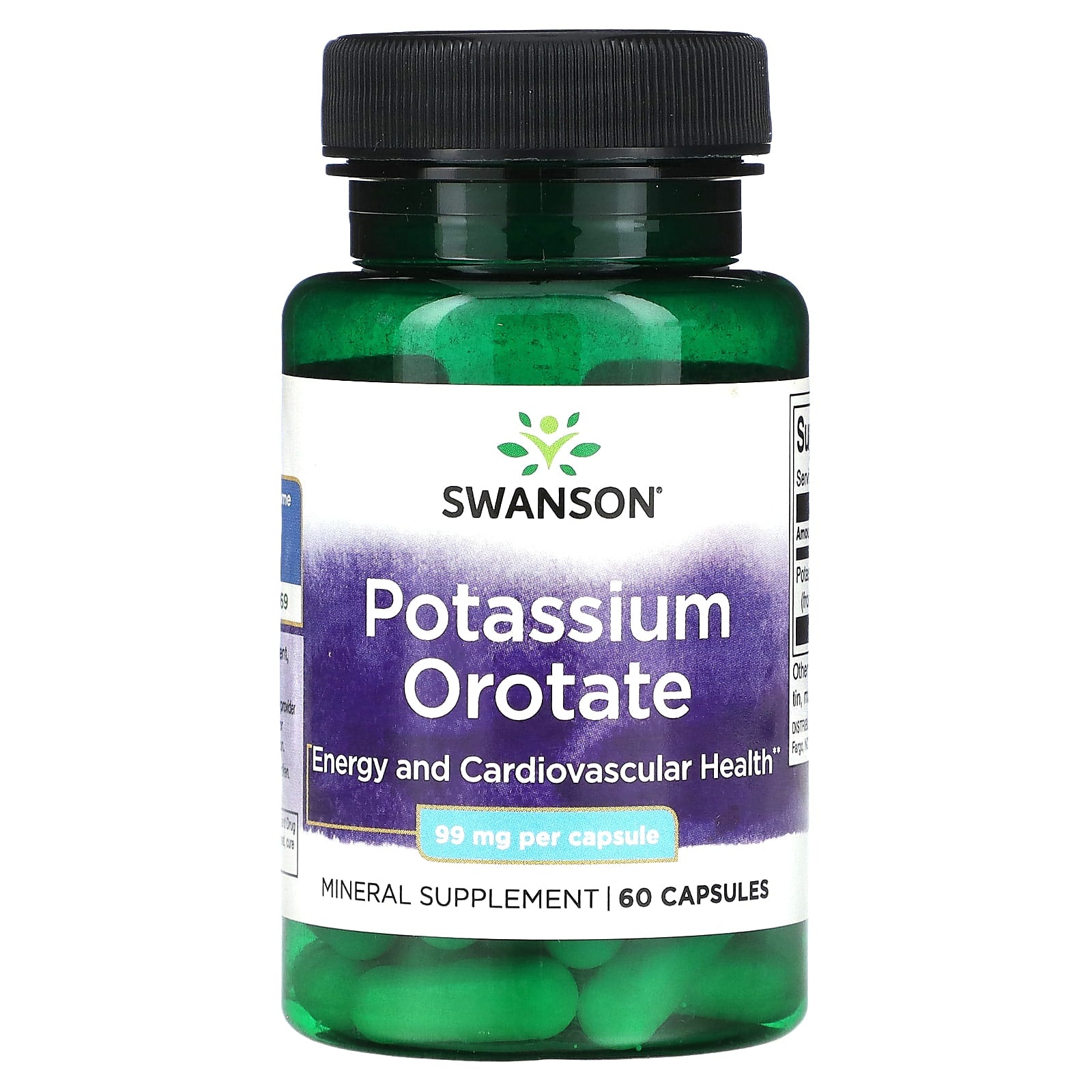 Swanson-Potassium Orotate-60 Capsules