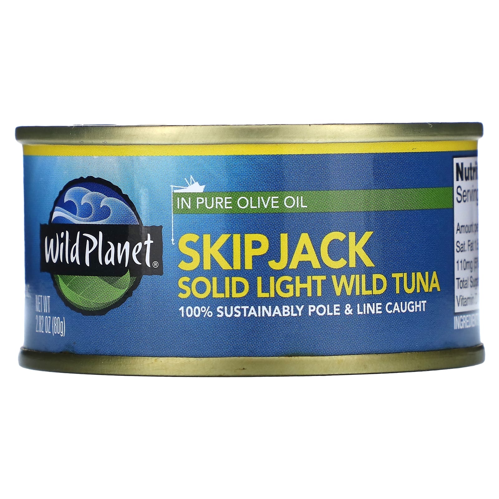 Wild Planet-SkipJack Solid Light Wild Tuna in Pure Olive Oil-2.82 oz (80 g)