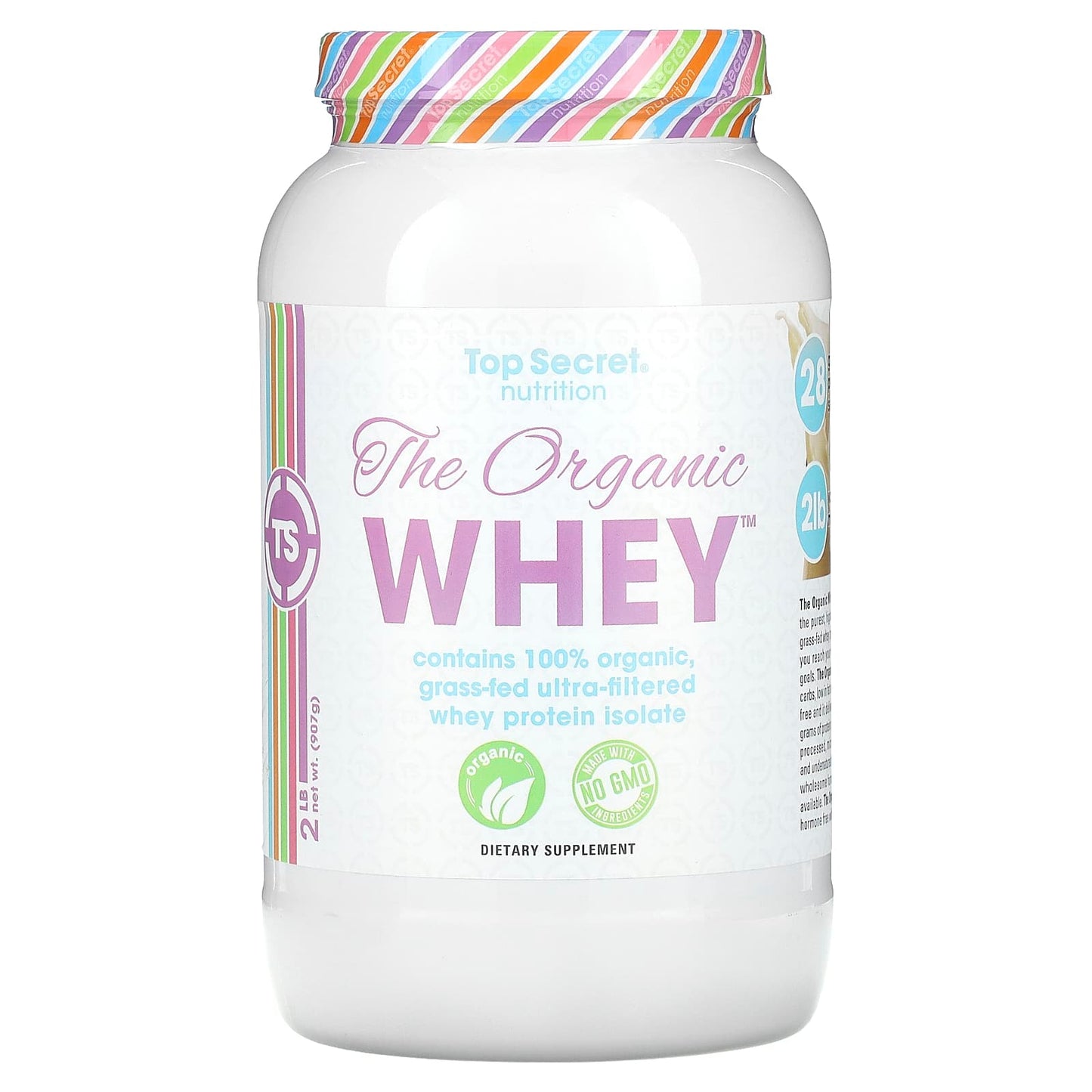 Top Secret Nutrition-The Organic Whey-Vanilla Milkshake -2 lb (907 g)