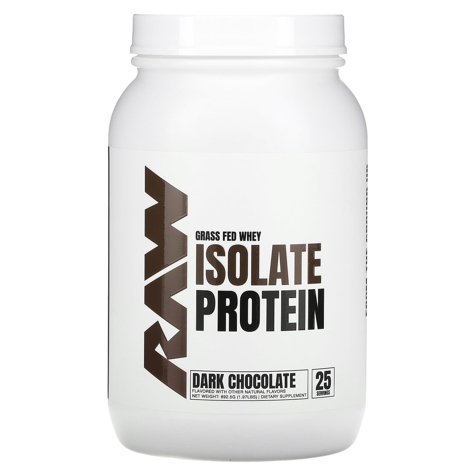 Raw Nutrition-Grass Fed Whey Isolate Protein-Dark Chocolate-1.97 lb (892.5 g)