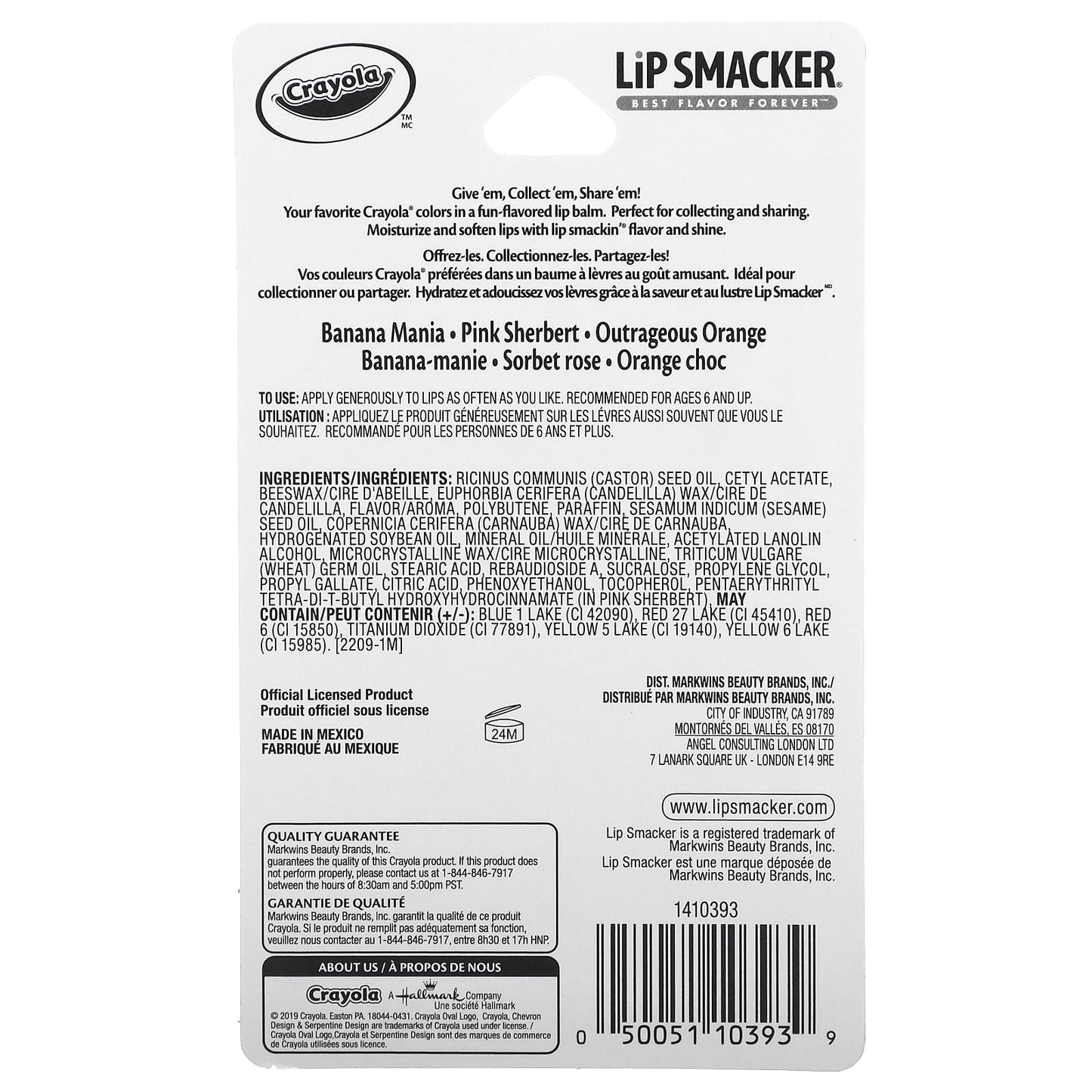 Lip Smacker, Crayola, Lip Balm, 3 Flavors, 3 Pieces, 0.14 oz (4 g) Each