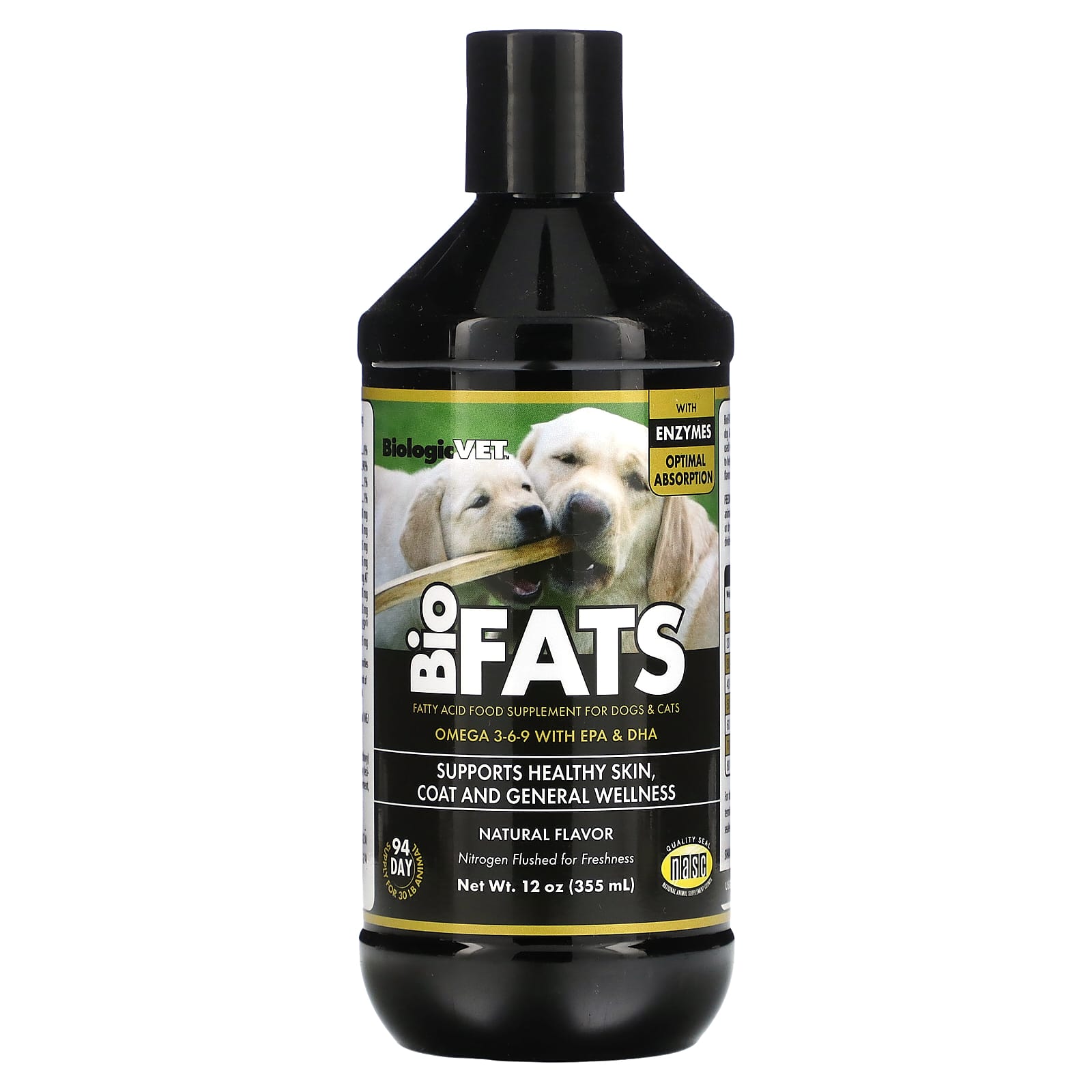 Flora-BiologicVet-BioFats-For Dogs & Cats-Natural-12 oz (355 ml)