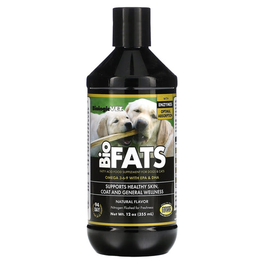 Flora-BiologicVet-BioFats-For Dogs & Cats-Natural-12 oz (355 ml)