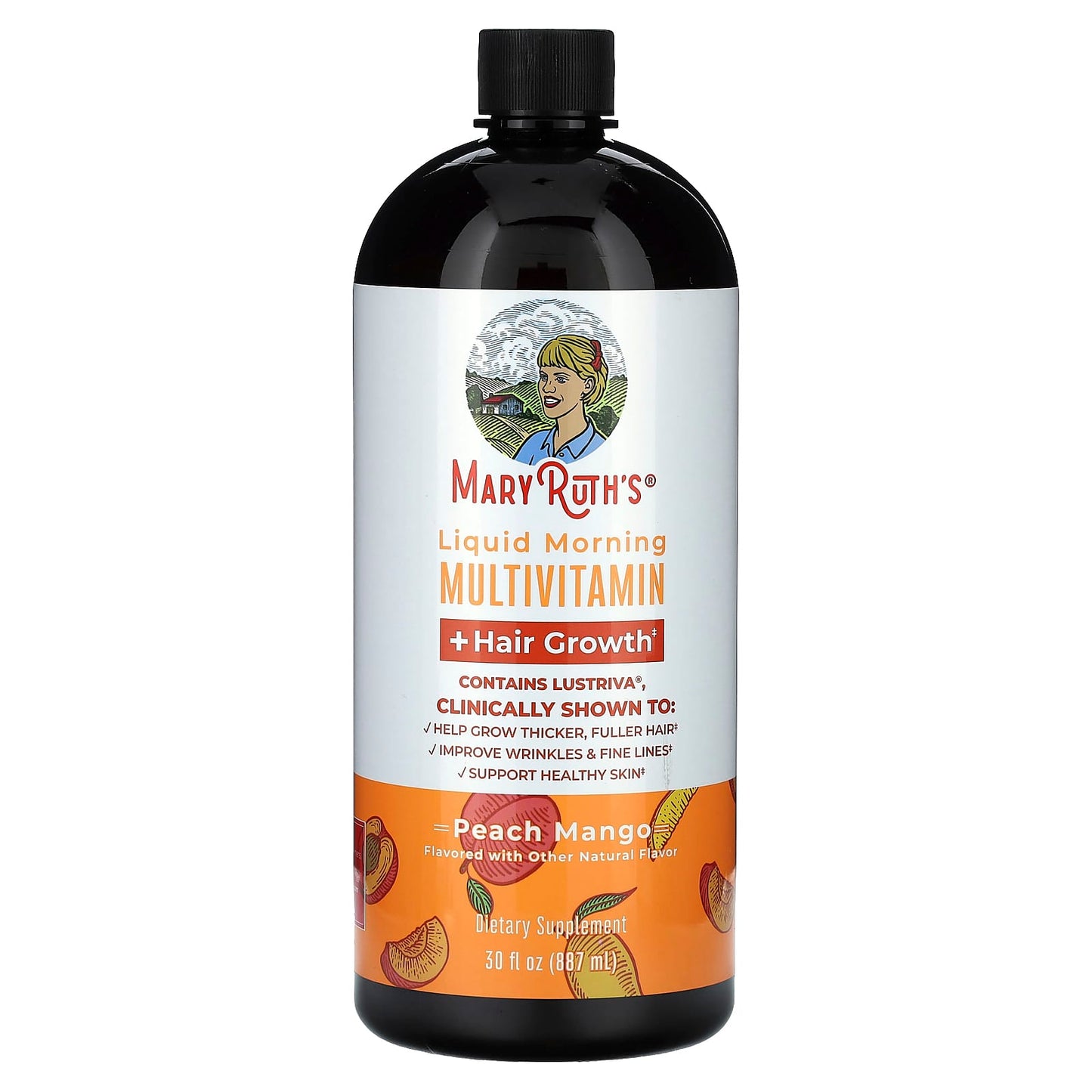 MaryRuth's-Liquid Morning Multivitamin + Hair Growth -Peach Mango-30 fl oz (887 ml)