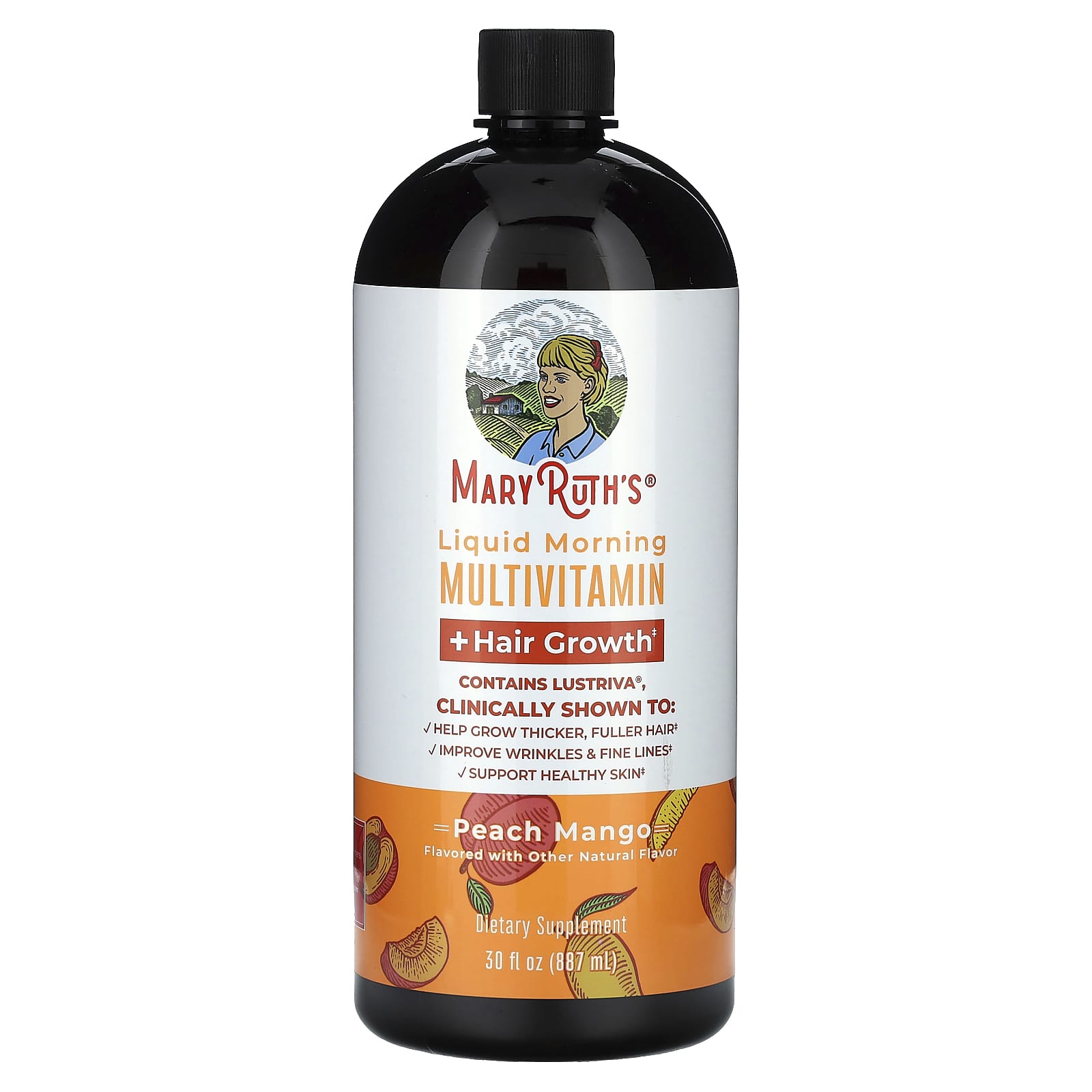 MaryRuth's-Liquid Morning Multivitamin + Hair Growth -Peach Mango-30 fl oz (887 ml)