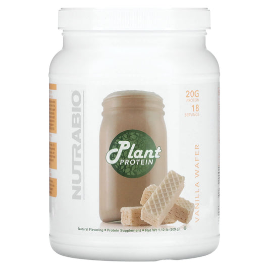 NutraBio-Plant Protein-Vanilla Wafer-1.12 lb (509 g)