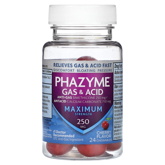 Phazyme-Gas & Acid-Maximum Strength-Cherry-24 Chewables