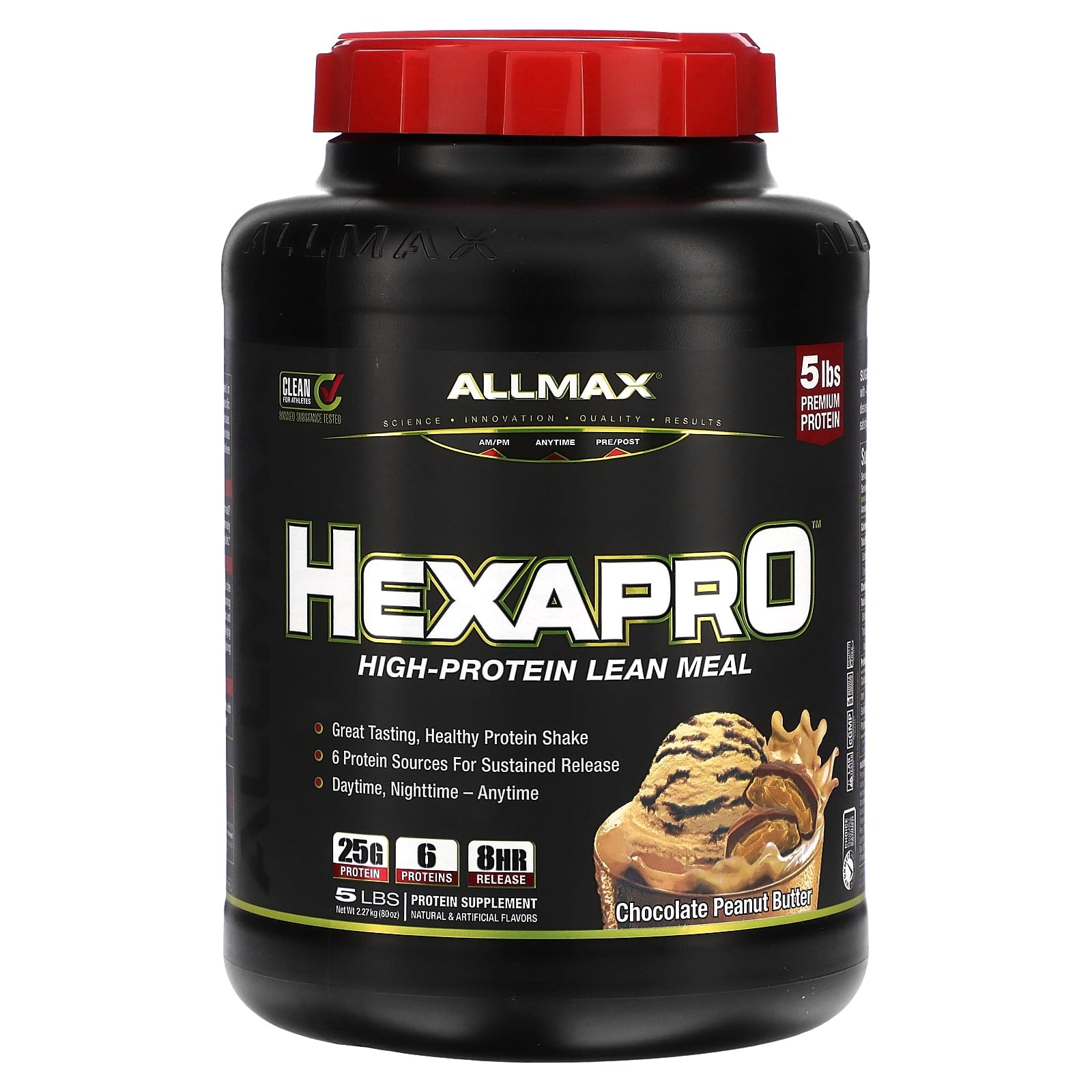 ALLMAX-Hexapro-High-Protein Lean Meal-Chocolate Peanut Butter-5 lbs (2.27 kg)