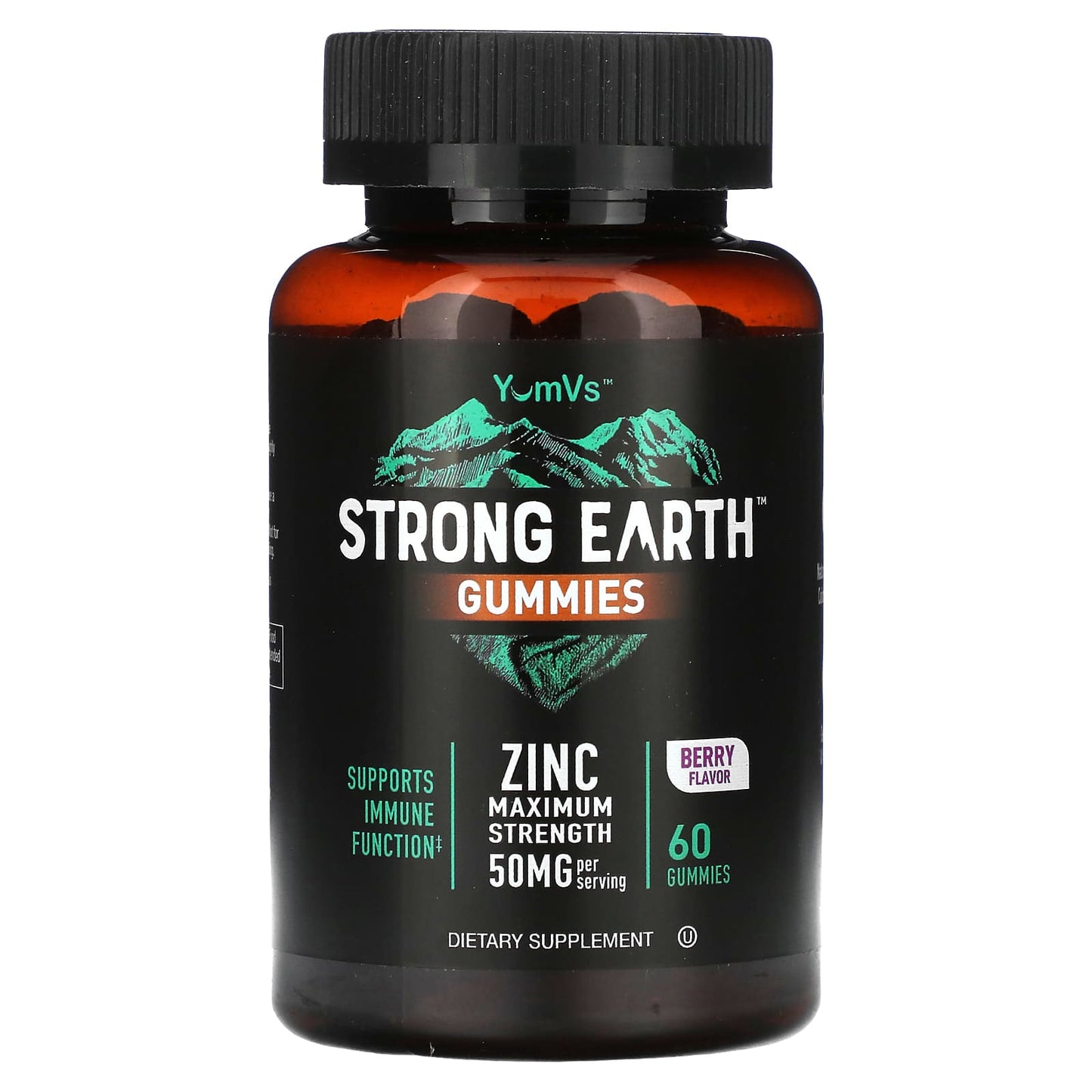 YumV's-Strong Earth Gummies-Zinc-Maximum Strength-Berry-50 mg-60 Gummies (25 mg per Gummy)