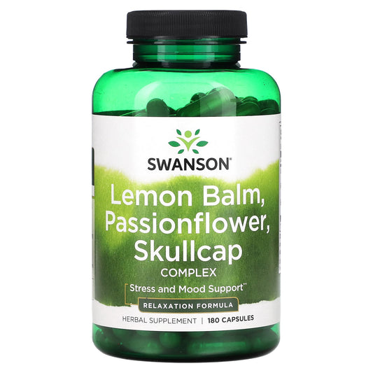 Swanson-Lemon Balm-Passionflower-Skullcap Complex-180 Capsules