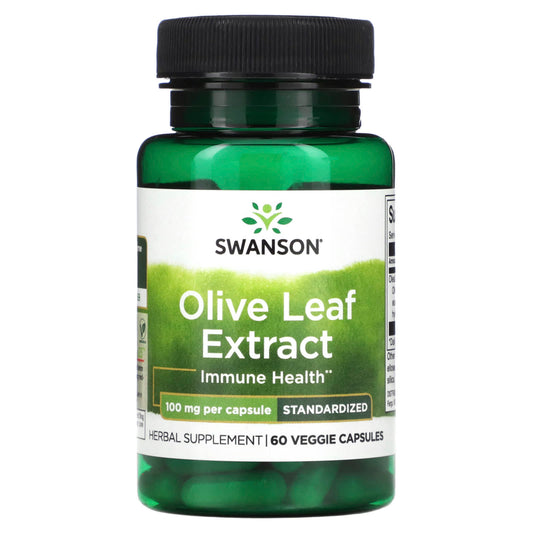 Swanson-Olive Leaf Extract-Standardized-100 mg-60 Veggie Capsules