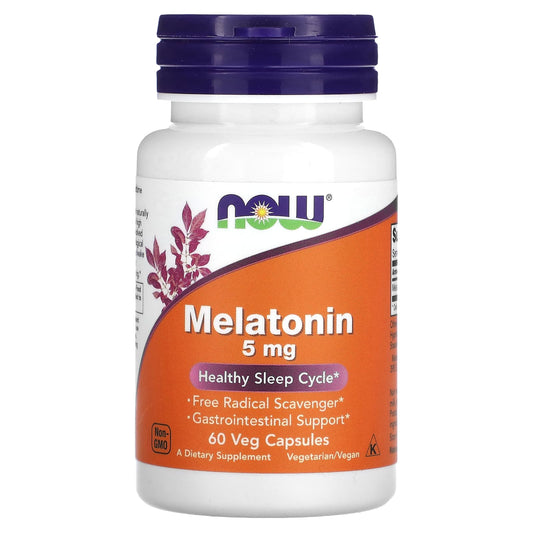 NOW Foods-Melatonin-5 mg-60 Veg Capsules