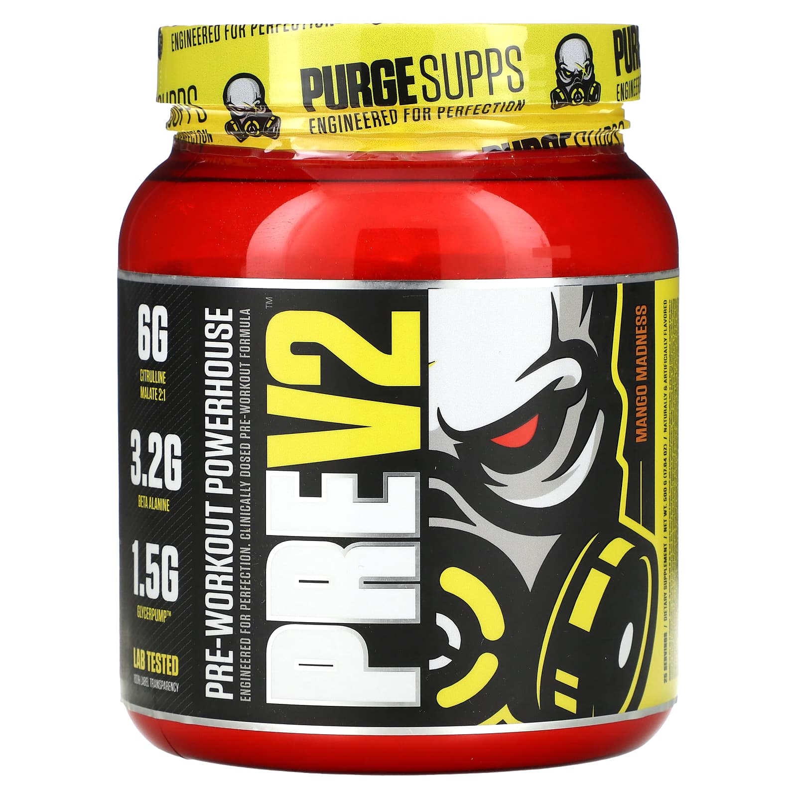 MuscleSport-Pre-Workout Powerhouse-Pre V2-Mango Madness-17.64 oz (500 g)