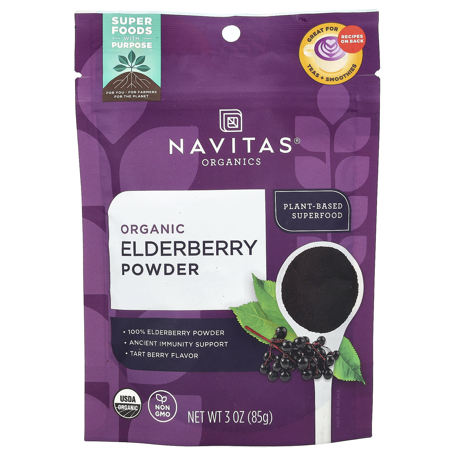 Navitas Organics-Organic Elderberry Powder-3 oz (85 g)