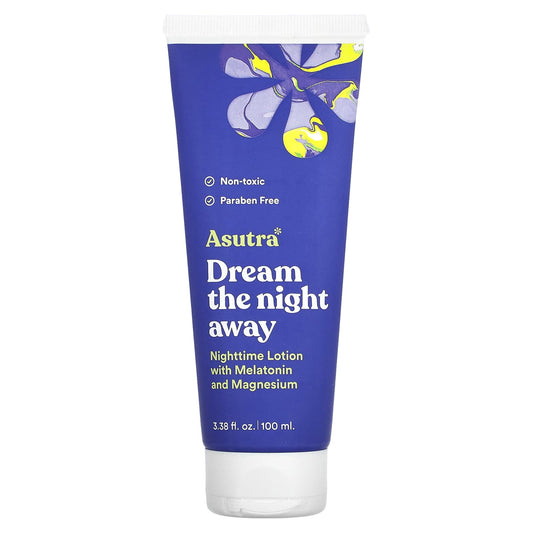 Asutra-Dream the Night Away-Nighttime Lotion with Melatonin and Magnesium-3.38 fl oz (100 ml)