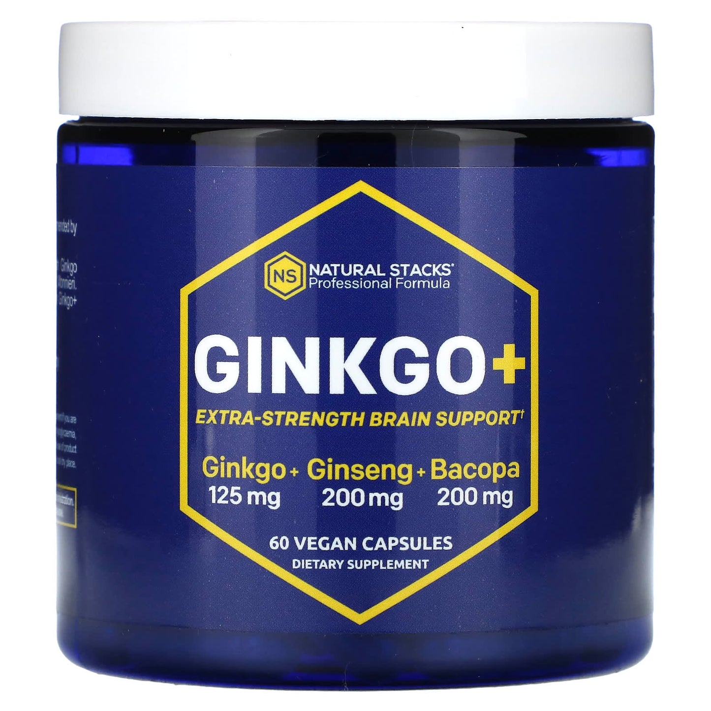 Natural Stacks-Ginkgo+-Extra Strength Brain Support -60 Vegan Capsules