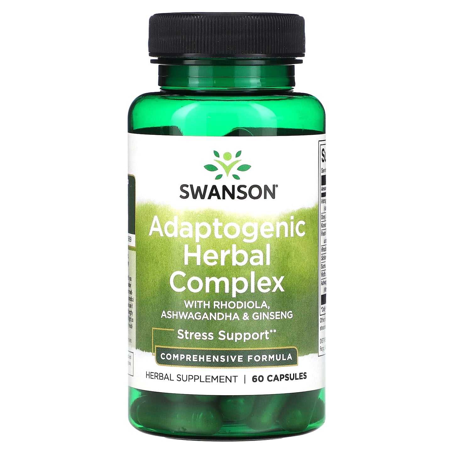 Swanson-Adaptogenic Herbal Complex with Rhodiola-Ashwagandha & Ginseng-60 Capsules