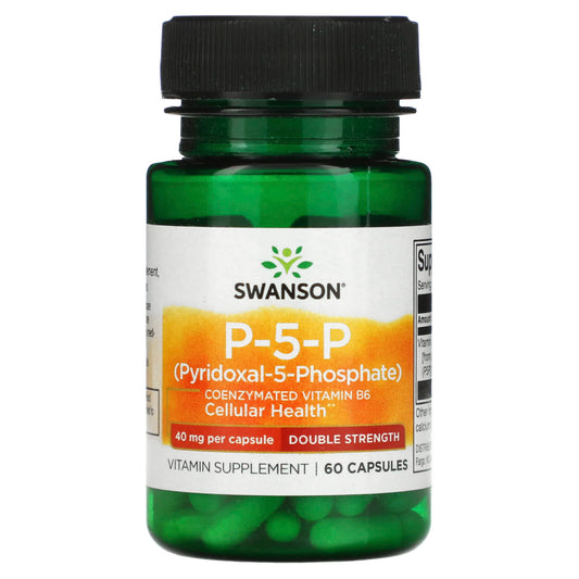 Swanson-P-5-P-Double Strength-40 mg Per Capsule-60 Capsules