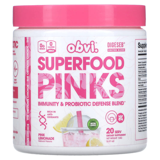 Obvi-Superfood Pinks-Pink Lemonade-4.37 oz (124 g)