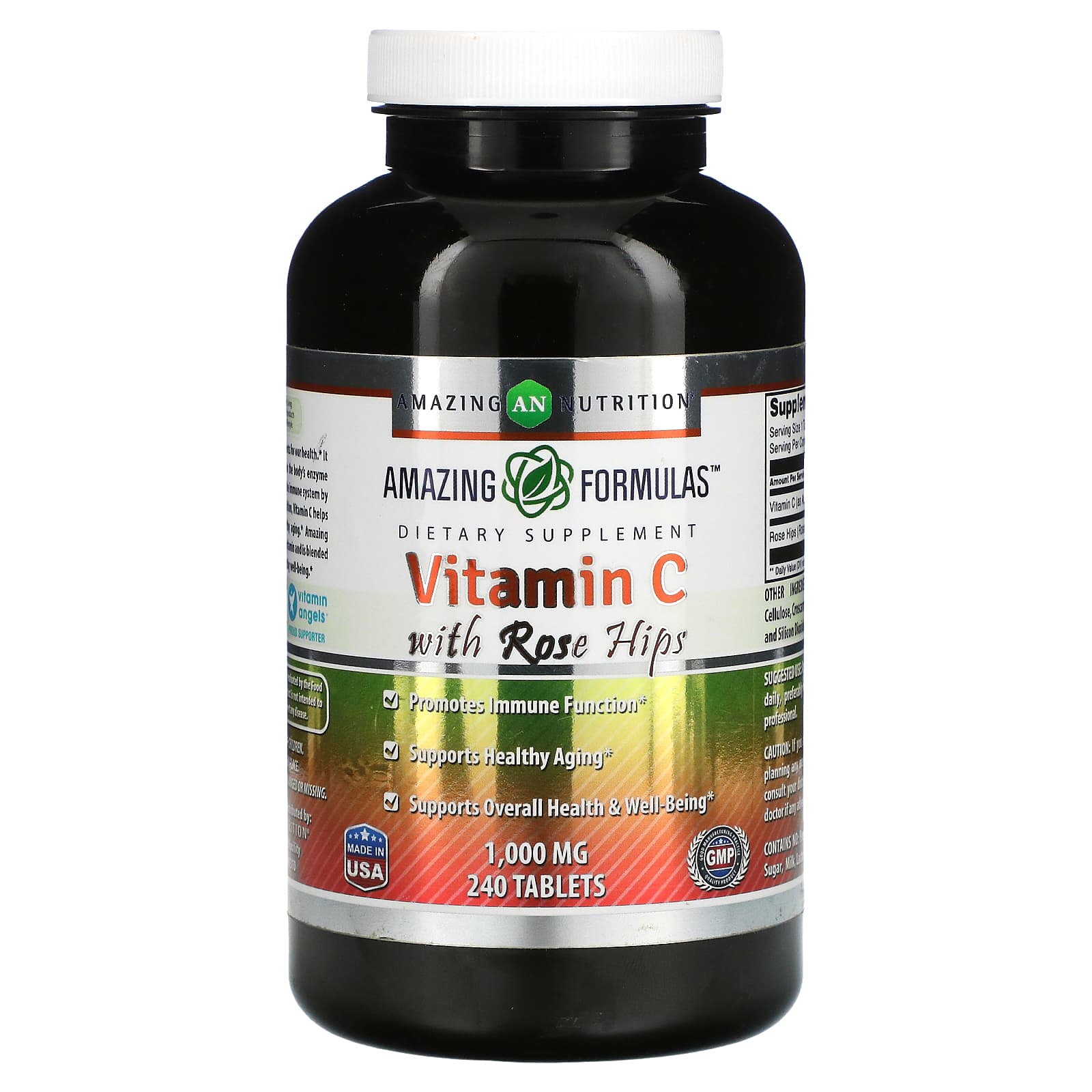 Amazing Nutrition-Vitamin C with Rose Hips-1,000 mg-240 Tablets