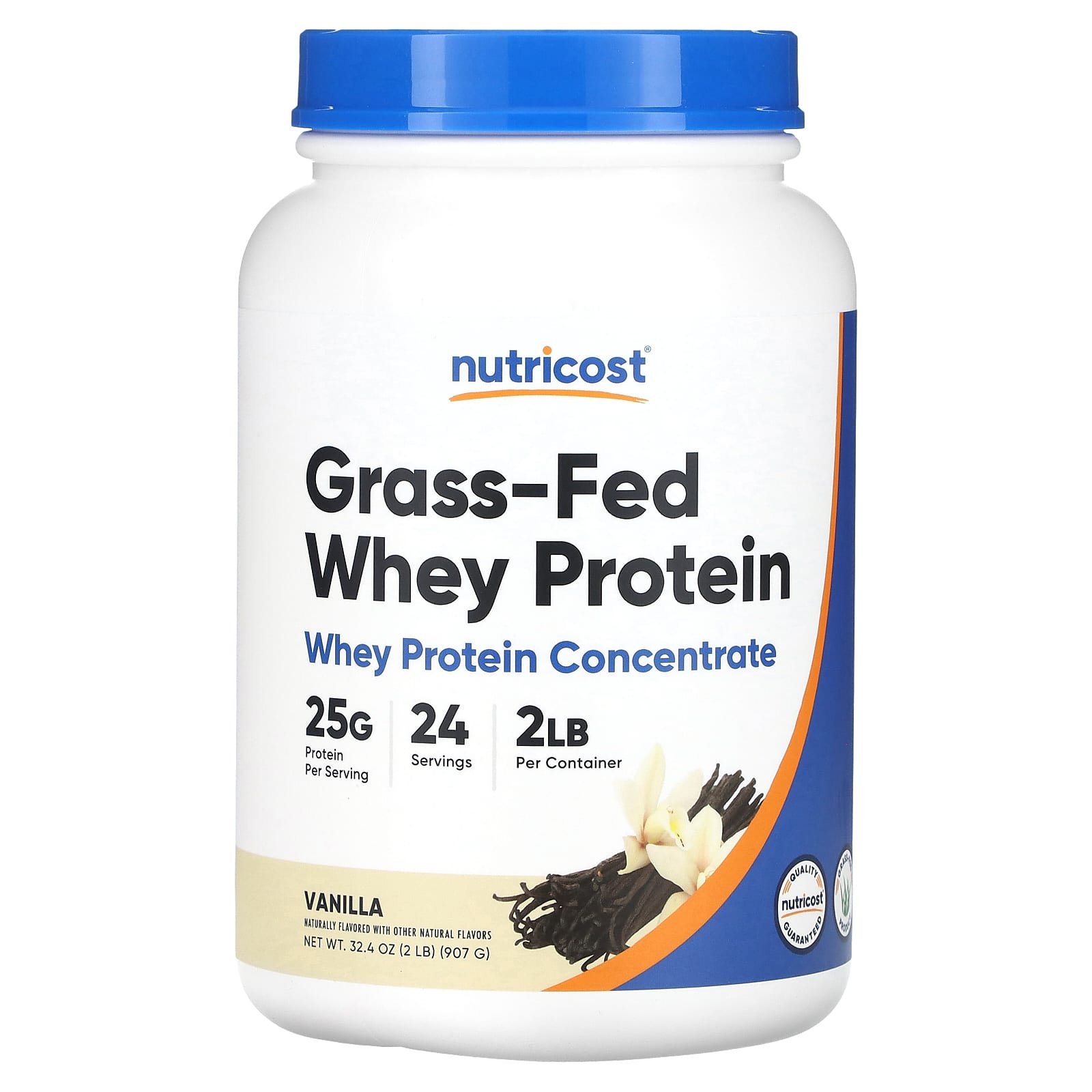 Nutricost-Grass-Fed Whey Protein Concentrate-Vanilla-2 lb (907 g)