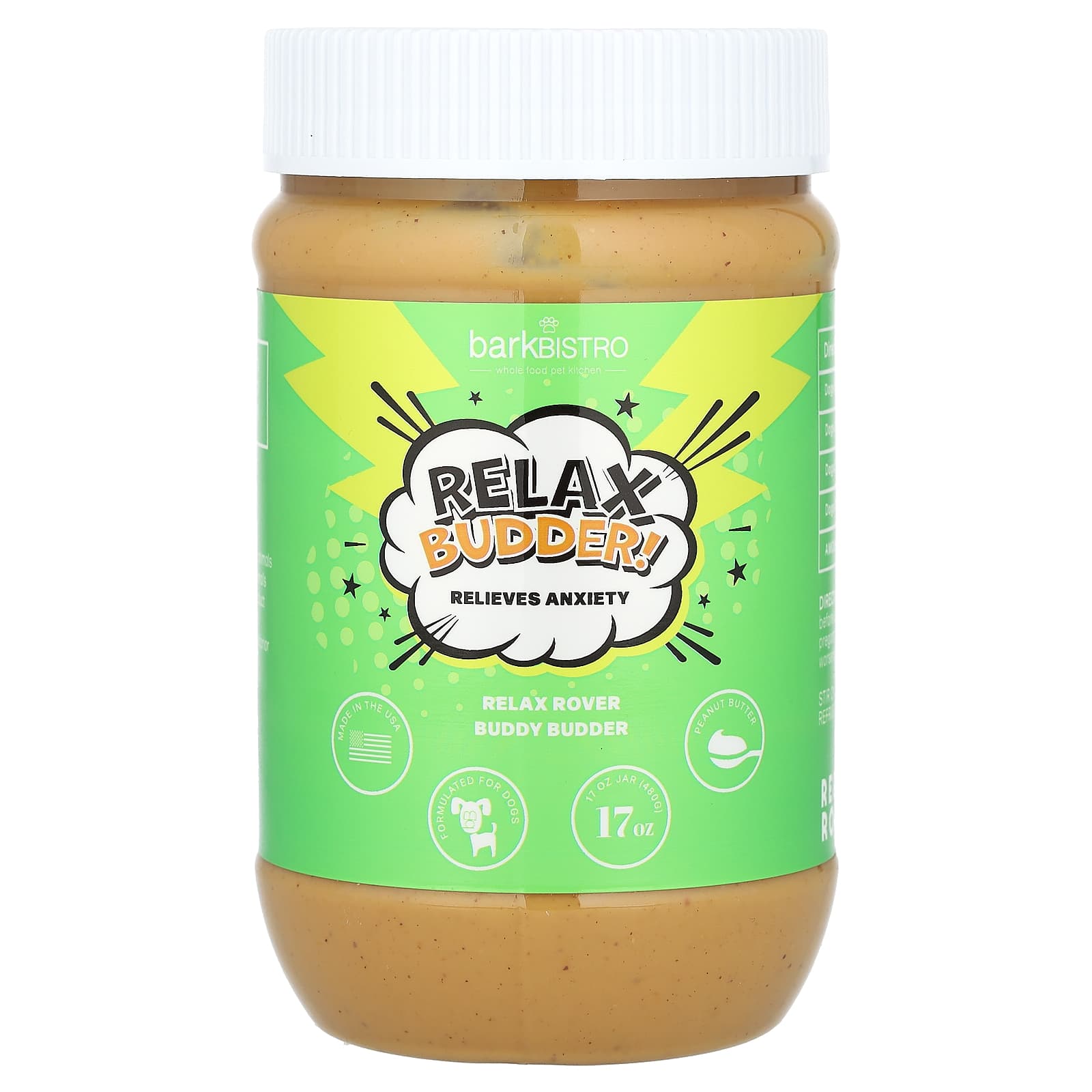 Bark Bistro-Relax Budder-Peanut Butter-For Dogs-17 oz (480 g)