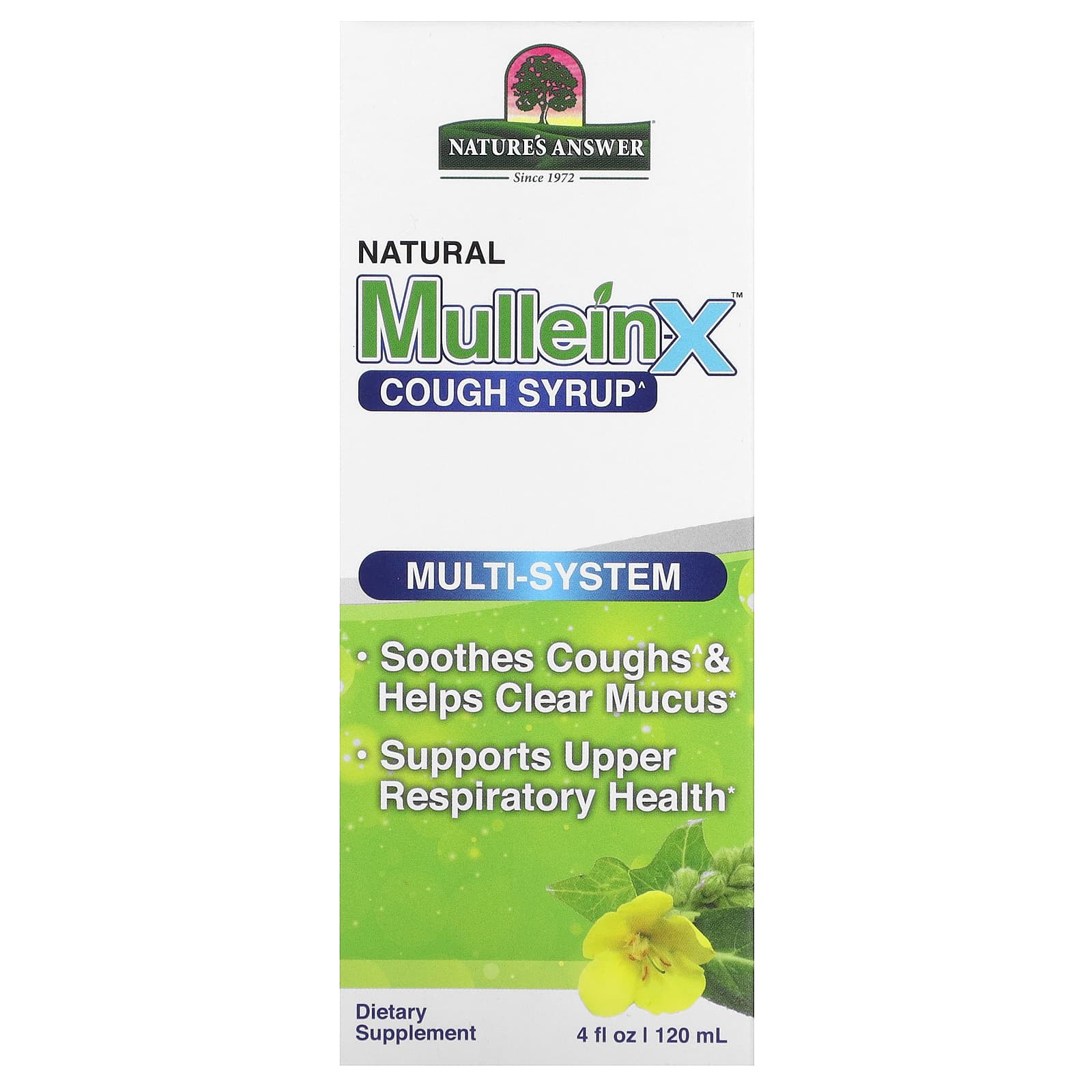 Nature's Answer-Natural Mullen-X Cough Syrup-Multi-System-4 fl oz (120 ml)