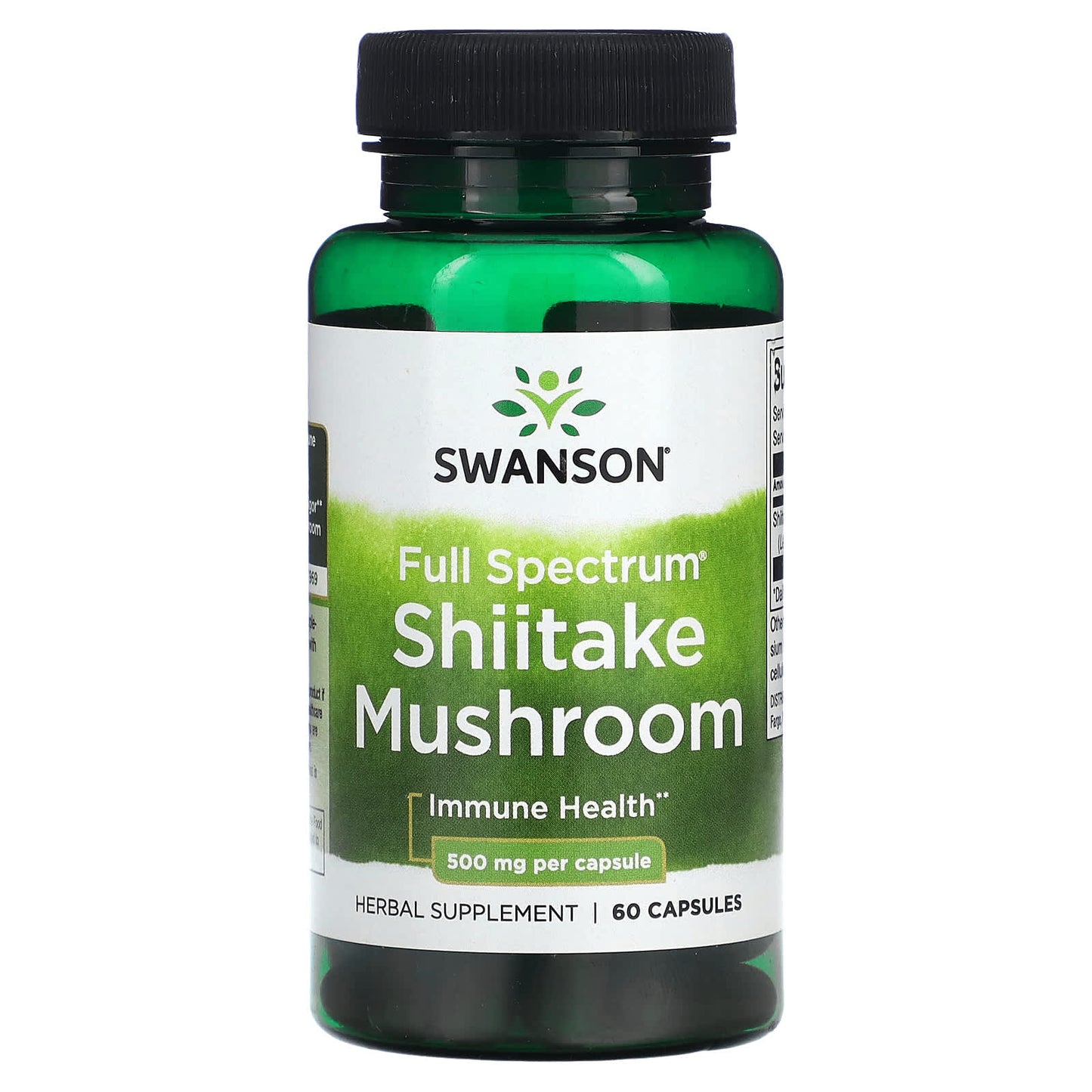 Swanson-Full Spectrum Shiitake Mushroom-500 mg-60 Capsules