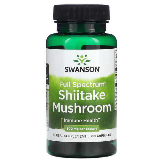 Swanson-Full Spectrum Shiitake Mushroom-500 mg-60 Capsules