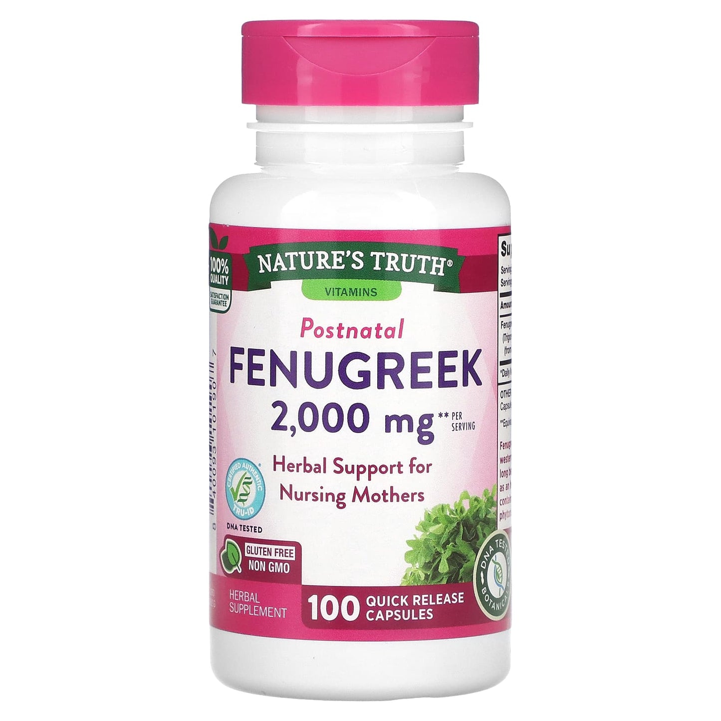 Nature's Truth-Fenugreek-2,000 mg-100 Quick Release Capsules (1,000 mg per Capsule)