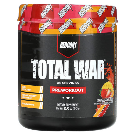 Redcon1-Total War-Preworkout-Strawberry Mango-15.77 oz (447 g)