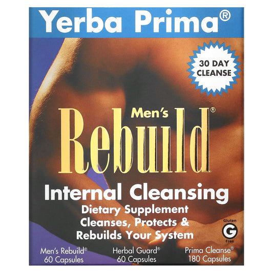 Yerba Prima-Men's Rebuild Internal Cleansing-3 Part Program-3 Bottles