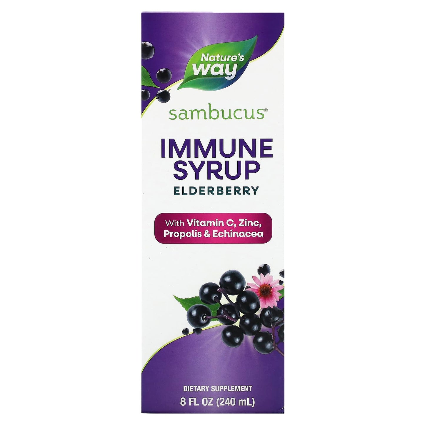 Nature's Way-Sambucus-Immune Syrup-Elderberry-8 fl oz (240 ml)