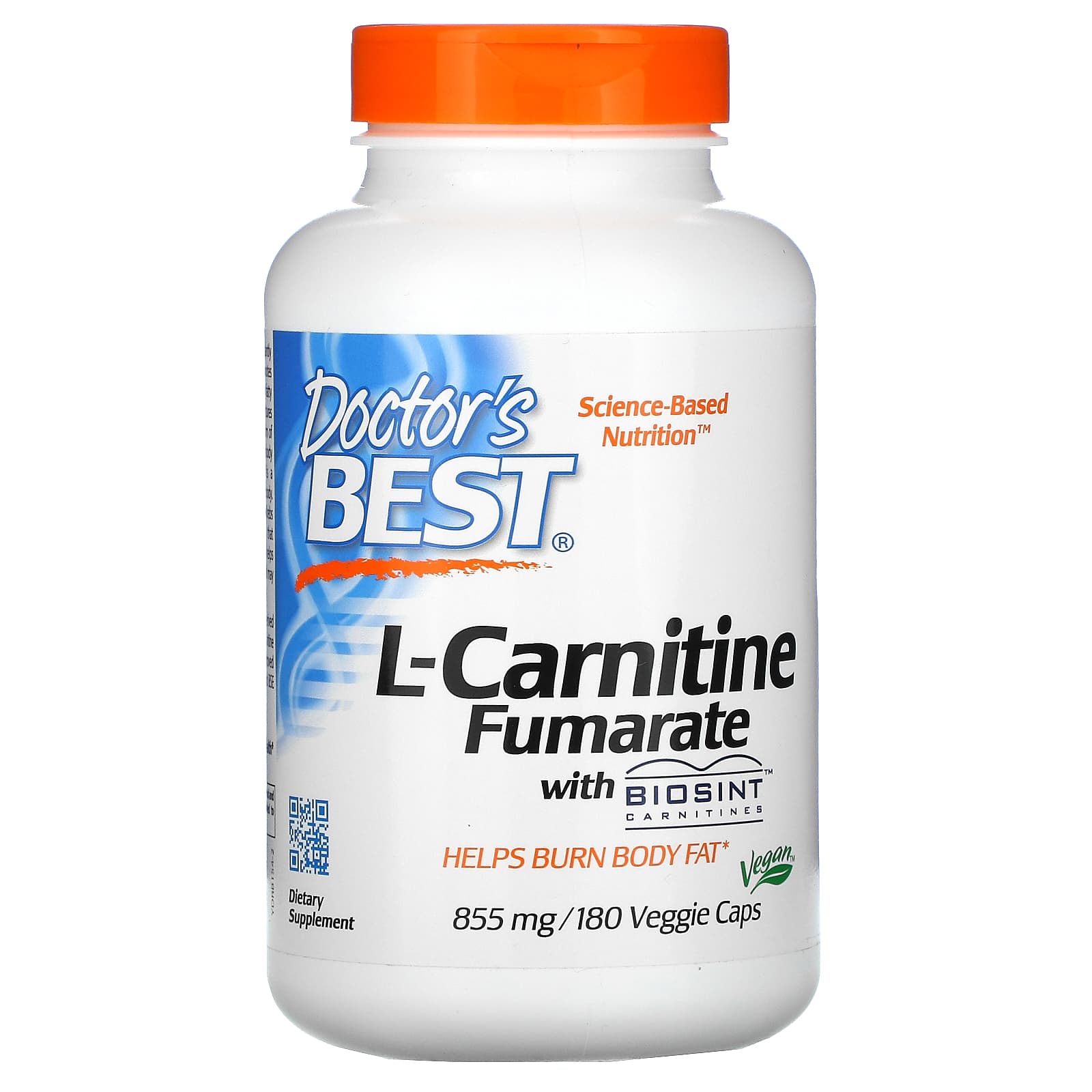 Doctor's Best-L-Carnitine Fumarate with Biosint Carnitines-855 mg-180 Veggie Caps