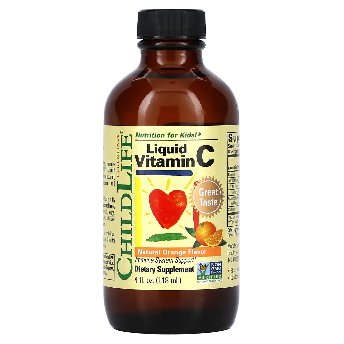 ChildLife Essentials-Essentials-Liquid Vitamin C-Natural Orange-4 fl oz (118.5 ml)