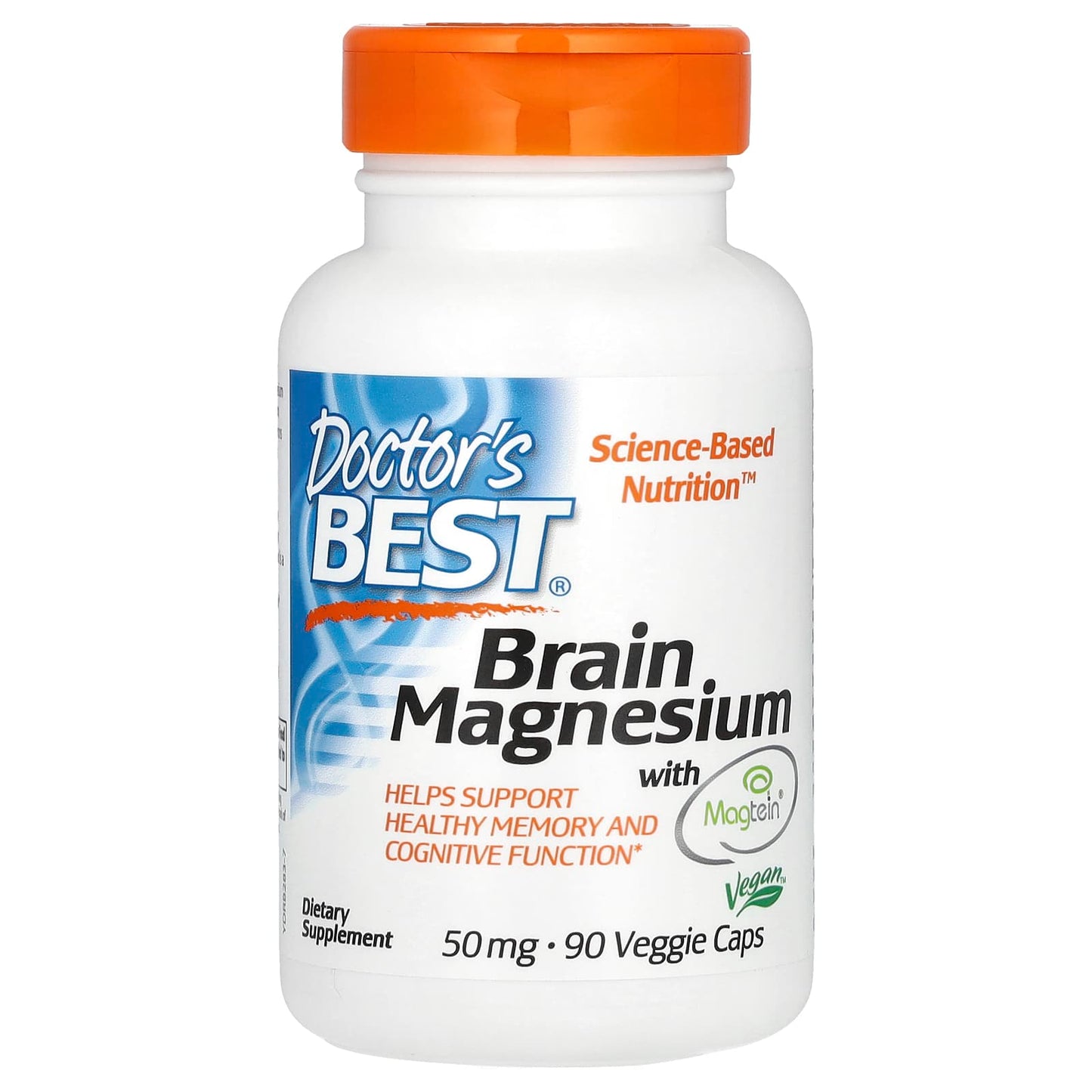 Doctor's Best-Brain Magnesium with Magtein-50 mg-90 Veggie Caps