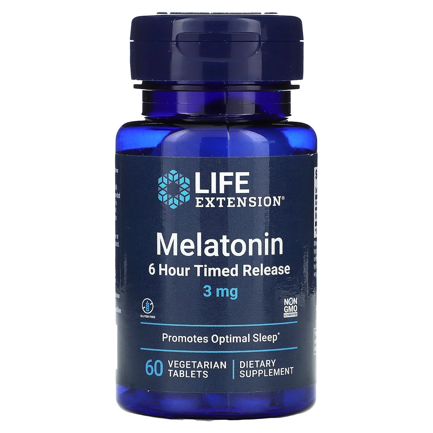 Life Extension-Melatonin-6 Hour Timed Release-3 mg-60 Vegetarian Tablets