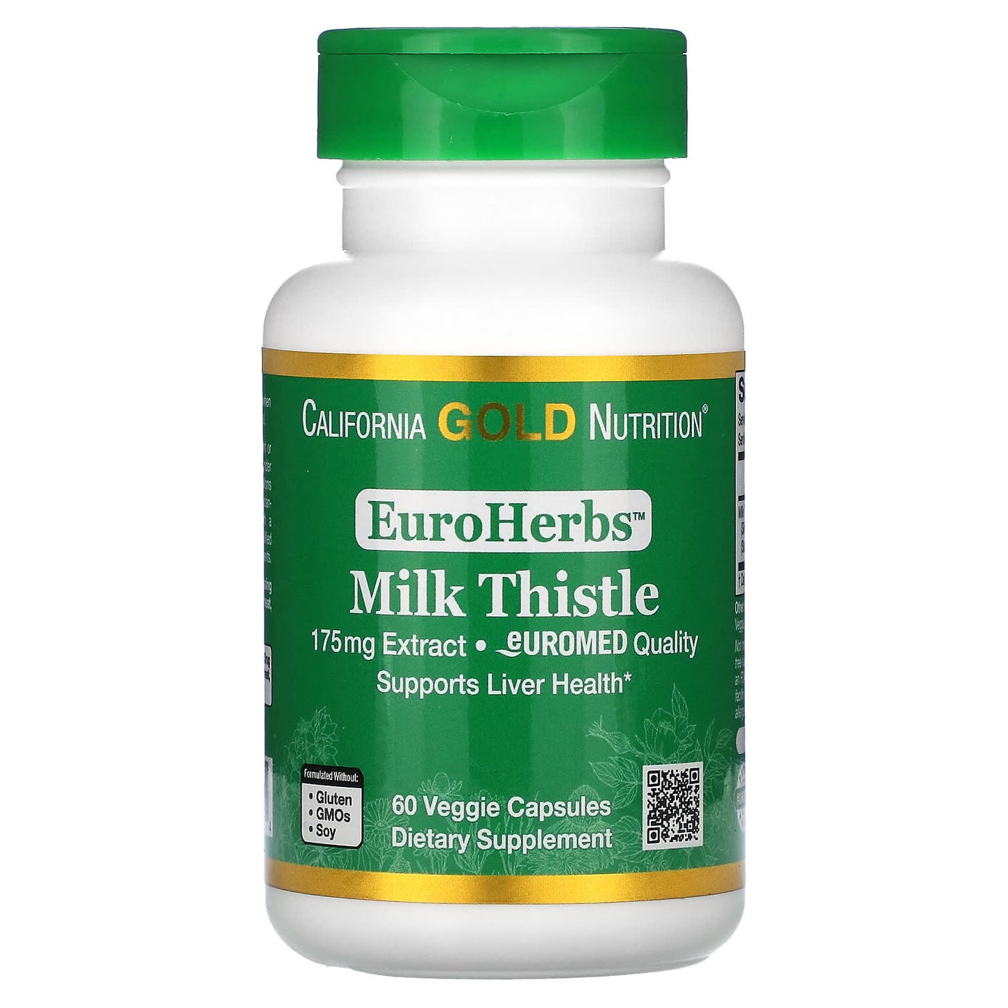 California Gold Nutrition-Milk Thistle Extract-EuroHerbs-European Quality-175 mg-60 Veggie Capsules