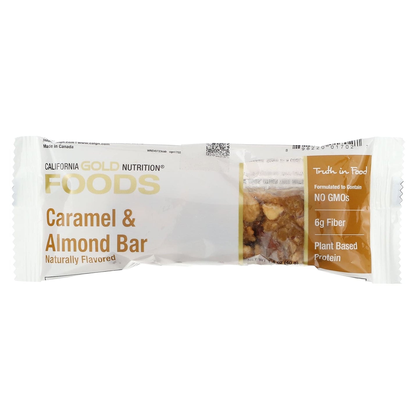 California Gold Nutrition, FOODS - Caramel Almond Bars, 12 Bars, 1.4 oz (40 g) Each