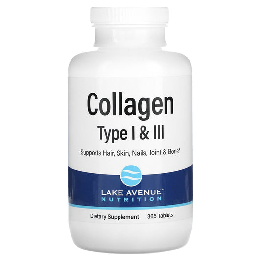 Lake Avenue Nutrition-Hydrolyzed Collagen Type I & III-3,000 mg-360 Tablets (1,000 mg per Tablet )