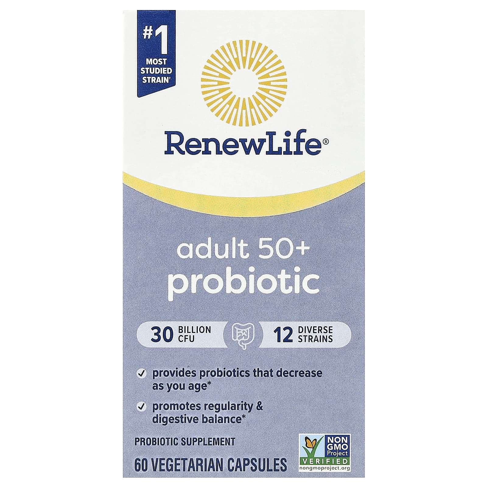 Renew Life-Adult 50+ Probiotic-30 Billion CFU-60 Vegetarian Capsules