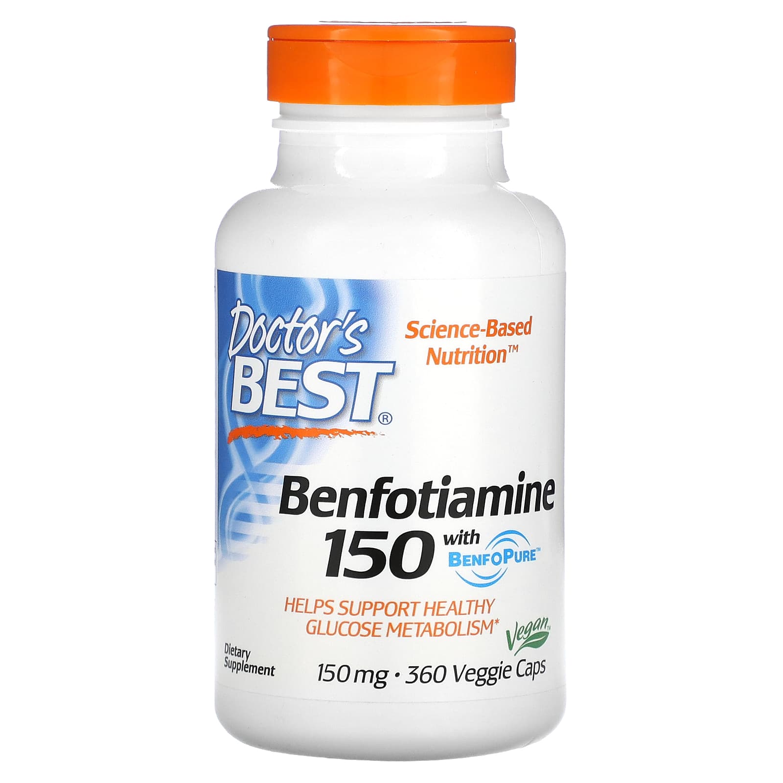 Doctor's Best-Benfotiamine with BenfoPure-150 mg-360 Veggie Caps