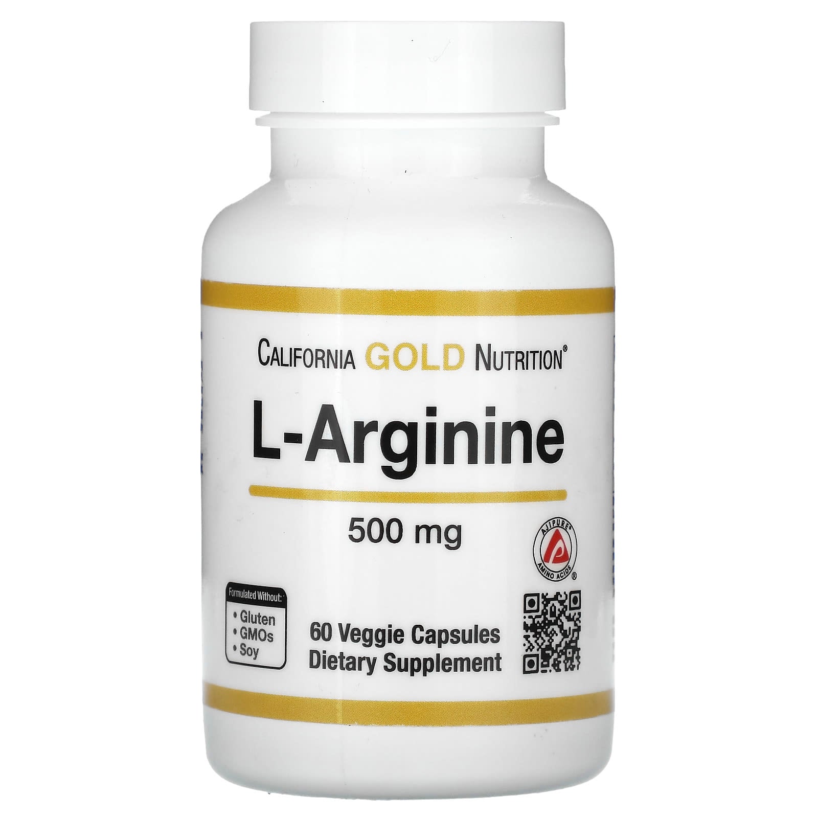 California Gold Nutrition-L-Arginine-60 Veggie Capsules