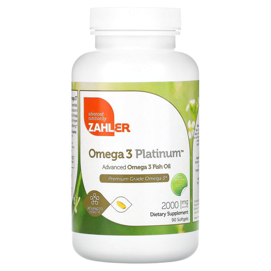 Zahler-Omega 3 Platinum-Advanced Omega 3 Fish Oil-2,000 mg-90 Softgels (1,000 mg per Softgel)