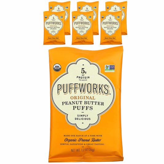 Puffworks-Peanut Butter Puffs-Original-6 Pack-1.2 oz (34 g) Each