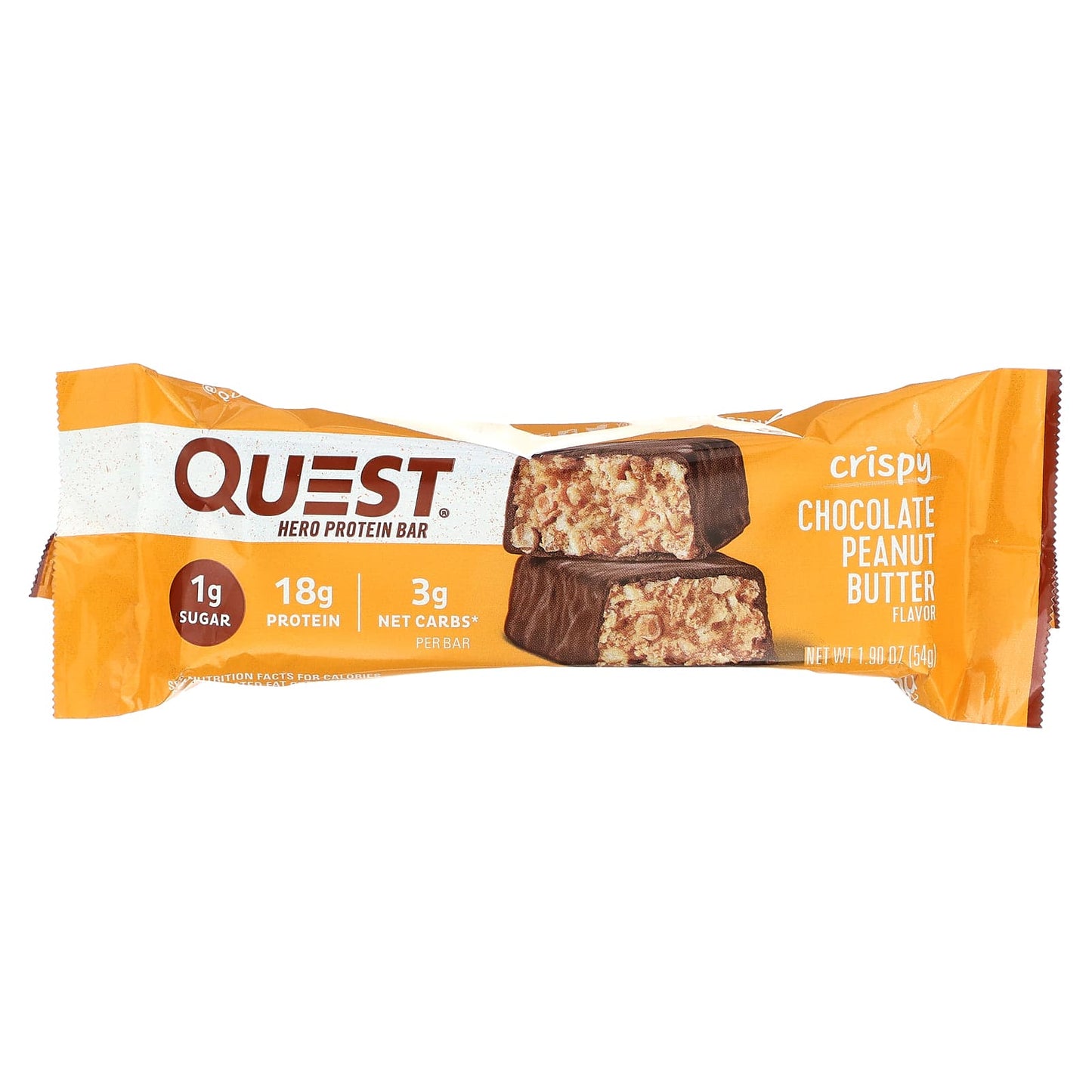 Quest Nutrition, Hero Protein Bar, Crispy Chocolate Peanut Butter, 12 Bars, 1.9 oz (54 g) Each